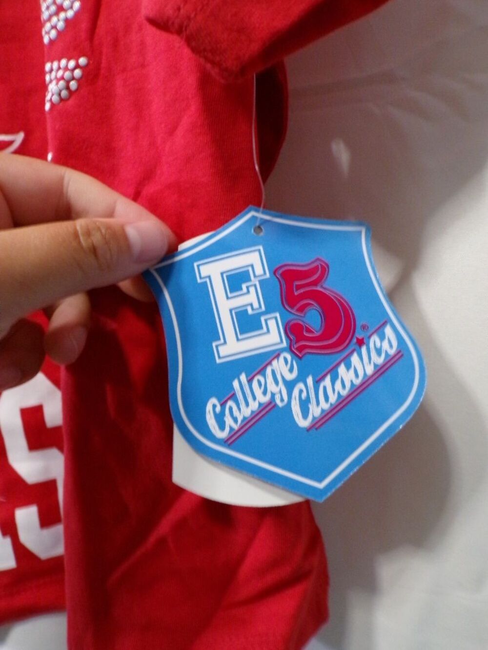 E5 College Classics Women's XL Red Cropped T-Shirt Nebraska Huskers N - Picture 3 of 3